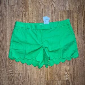 J. Crew Green Scalloped Shorts